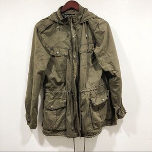 Olive green cargo military coat